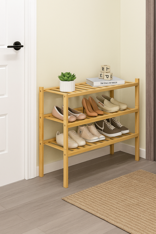 Bamboo Shoe Rack – Stylish, Natural Home Organization