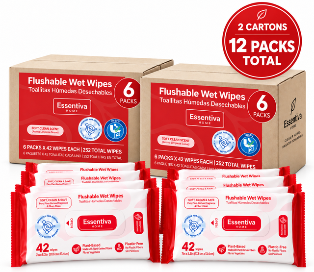 Flushable Wet Wipes - 2 × 6-Pack Cartons — Outlet