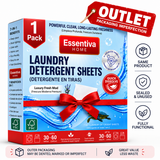 Essentiva Luxury Fresh Laundry Detergent Sheets Outlet, sealed pack with imperfect outer packaging